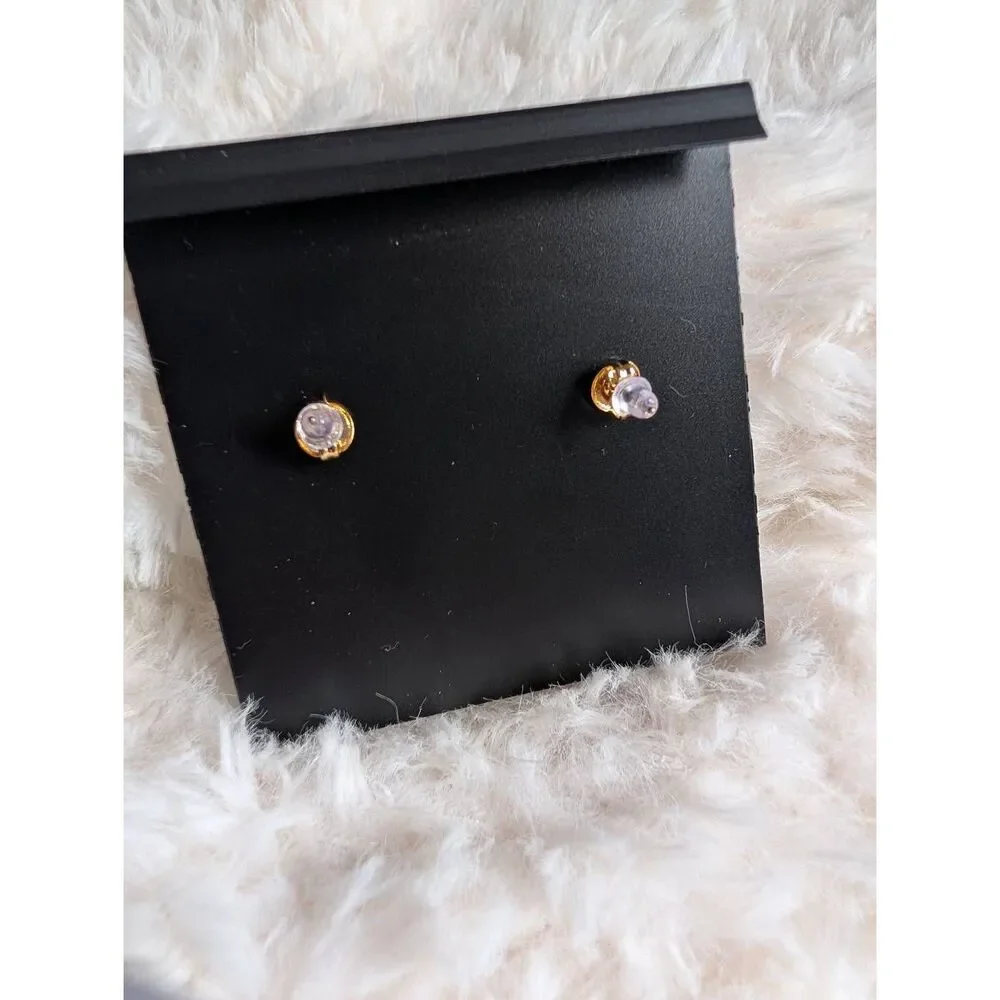 COACH Signature Gold Pave C Stud Dangle Earrings - Picture 3 of 3